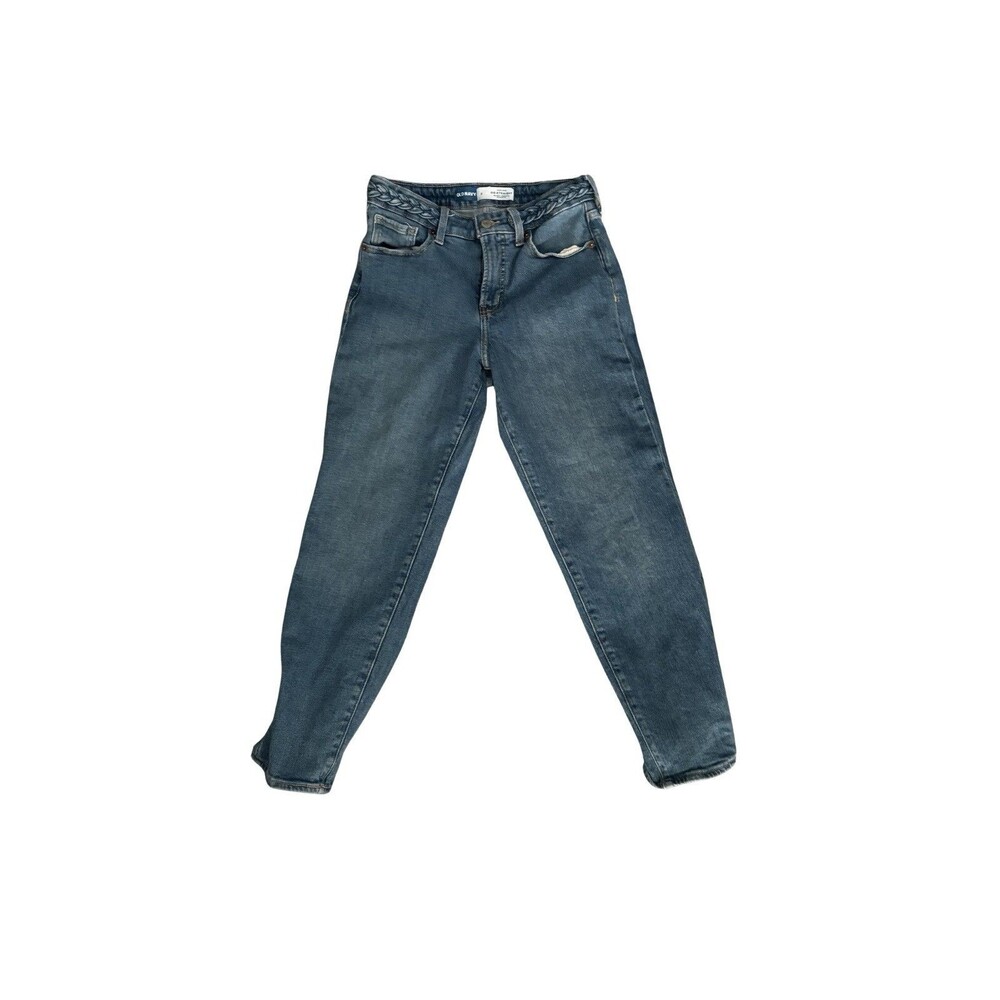 Old Navy High-Waisted OG Straight Braided Ankle Jeans Size 0 Denim